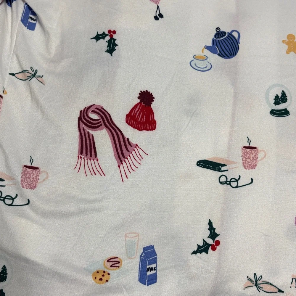 NWT Kate Spade Winter Themed Pajama Set Size S Cozy Chic Whimsical Playful